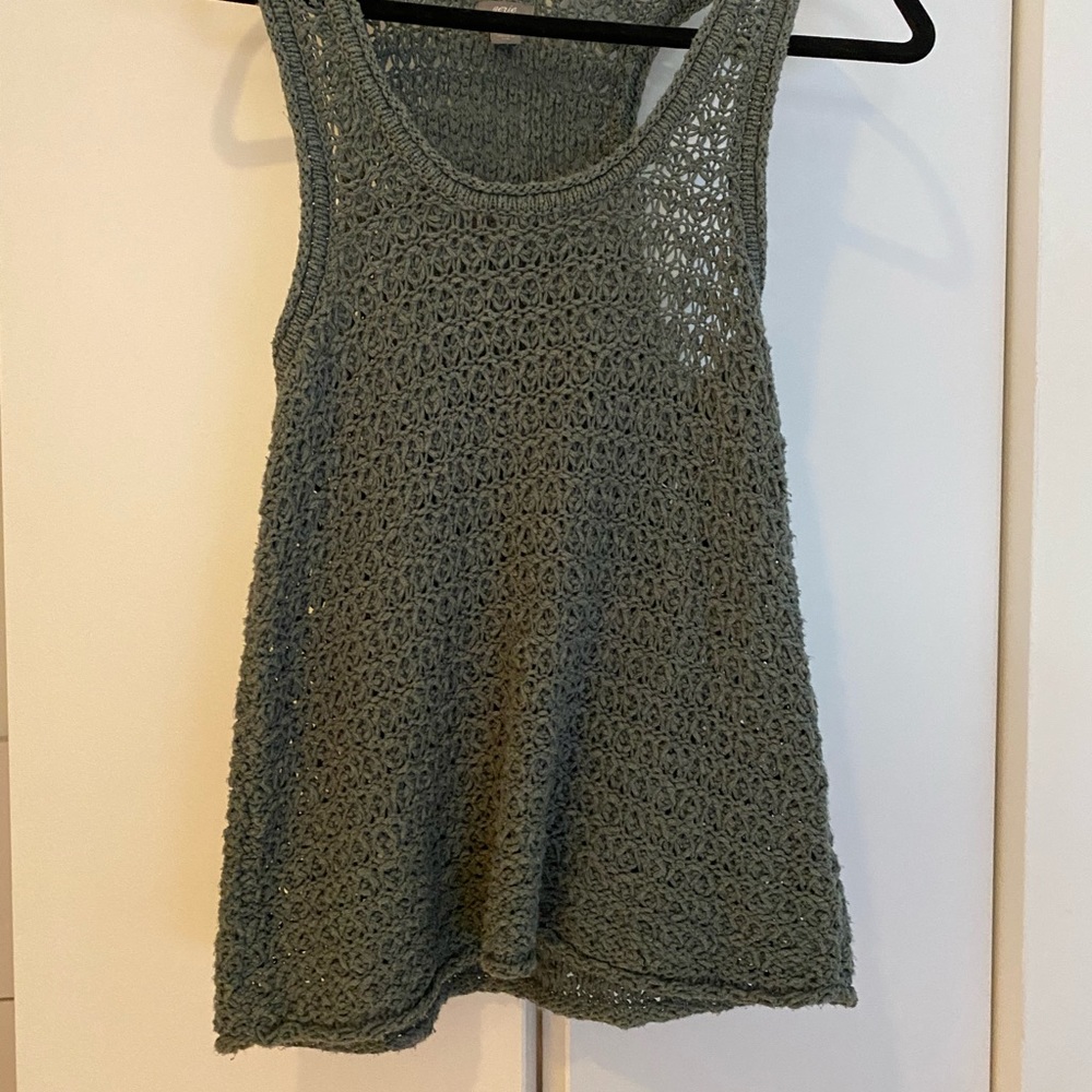 COPY - Aerie green crochet racerback tank